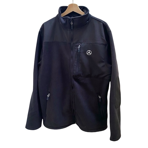 Mercedes Benz Other - MERCEDES-BENZ USA COLLECTION MENS BLK FULL-ZIP WAFFLE GRID FLEECE JACKET XL NWOT